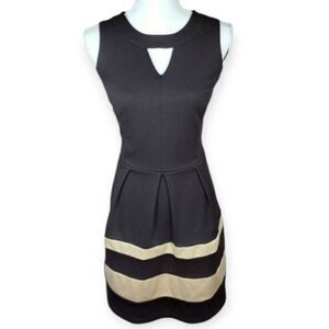 IZ BYER BLACK & BEIGE DRESS SZ.13 EUC